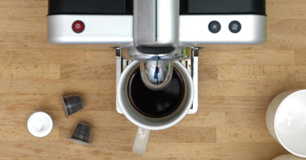 Image from above of one of the best coffee capsule machines